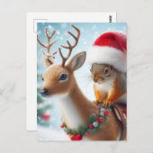 De Kerstman en het rendier Briefkaart (Voorkant / Achterkant)