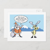 De Kerstman en het Rendier van de Cartoon van Feestdagenkaart (Voorkant / Achterkant)