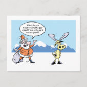 De Kerstman en het Rendier van de Cartoon van Feestdagenkaart (Voorkant)