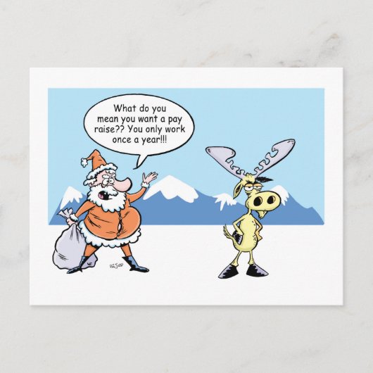 De Kerstman en het Rendier van de Cartoon van Feestdagenkaart (Voorkant)