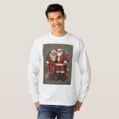 "De Kerstman en mevrouw Claus omhelzen" T-shirt (Voorkant volledig)