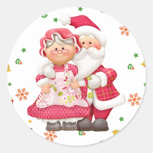 De Kerstman en mevrouw Claus Sticker (Voorkant)
