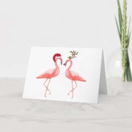 De Kerstman en Rudolph Christmas van flamingo's Feestdagen Kaart