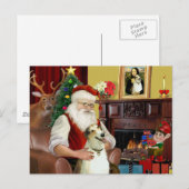 De kerstman en zijn Borzoi Feestdagenkaart (Voorkant / Achterkant)