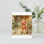 De Kerstman en zijn Elf in de Stal van het Rendier Feestdagenkaart (Staand voorkant)