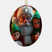 De Kerstman en zijn elven Keramisch Ornament (Rechts)