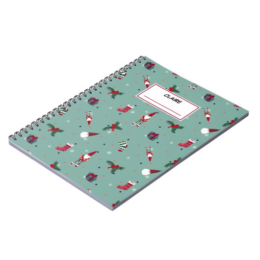 De Kerstman en zijn geschenken. Aangepaste naam Notitieboek (Linkerzijde)