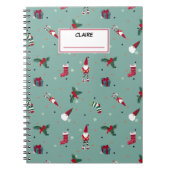 De Kerstman en zijn geschenken. Aangepaste naam Notitieboek (Voorkant)