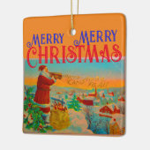 De kerstman en zijn Kerst Hoorn Ornament (Links)