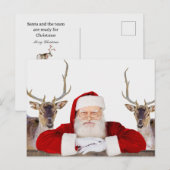 De kerstman en zijn rendier - Briefkaart (Voorkant / Achterkant)