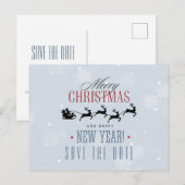 De Kerstman en zijn Rendier Kerstmis Save the Date Briefkaart (Voorkant / Achterkant)