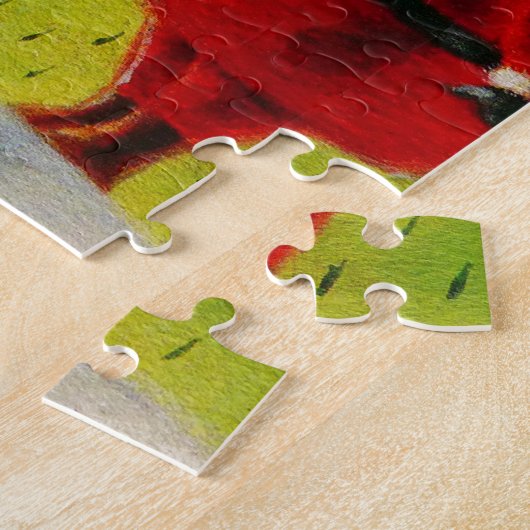 De Kerstman en zijn rendier Legpuzzel (Zijkant)