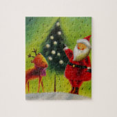 De Kerstman en zijn rendier Legpuzzel (Verticaal)