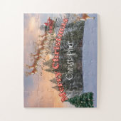 De Kerstman en zijn rendier zijn persoonlijk Legpuzzel (Verticaal)