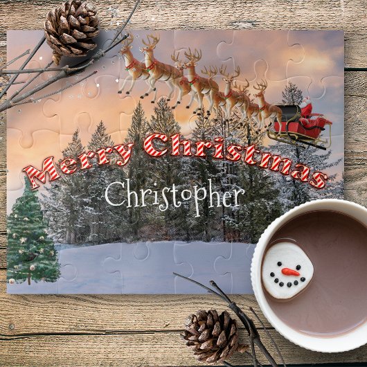 De Kerstman en zijn rendier zijn persoonlijk Legpuzzel