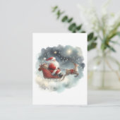De Kerstman en zijn slee in de nachtelijke hemel Briefkaart (Staand voorkant)