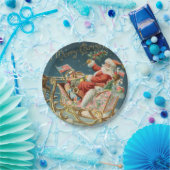 De kerstman en zijn slee klein papieren bordje (Feest)