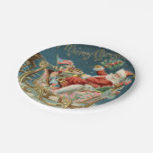 De kerstman en zijn slee klein papieren bordje (Gekanteld)