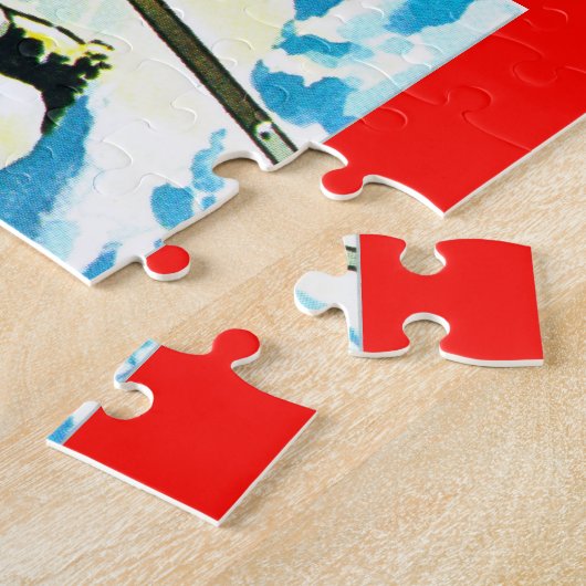 De kerstman en zijn slee legpuzzel (Zijkant)