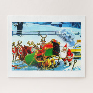 De kerstman en zijn slee legpuzzel