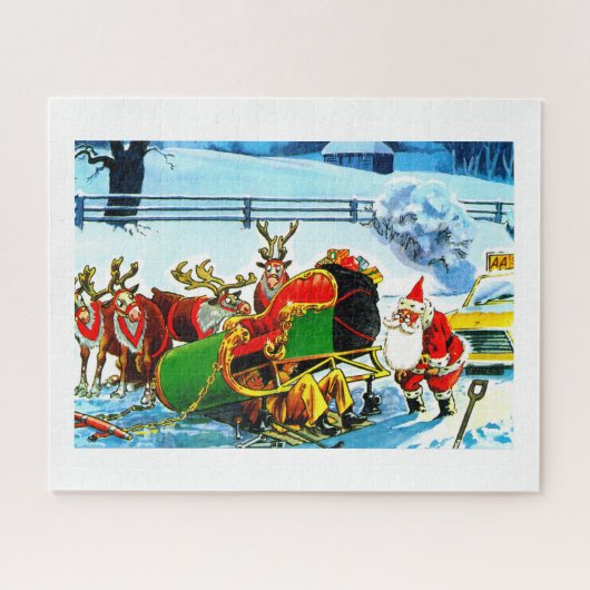 De kerstman en zijn slee legpuzzel (Horizontaal)