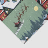 De Kerstman en zijn Sleigh Wrapping Paper Tissuepapier (Detail)