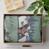 De Kerstman en zijn Sleigh Wrapping Paper Tissuepapier (Geschenk)