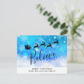 De Kerstman en zijn Vliegend Rendier - geloof Briefkaart (Staand voorkant)