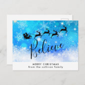 De Kerstman en zijn Vliegend Rendier - geloof Briefkaart (Voorkant / Achterkant)