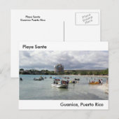 De Kerstman Engelse Guanica Puerto Rico van Playa Feestdagenkaart (Voorkant / Achterkant)