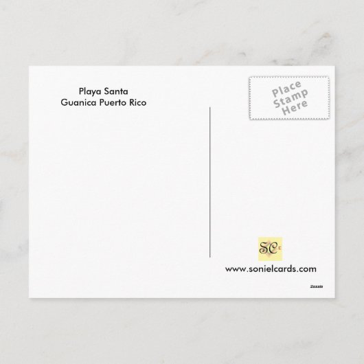 De Kerstman Engelse Guanica Puerto Rico van Playa Feestdagenkaart (Achterkant)