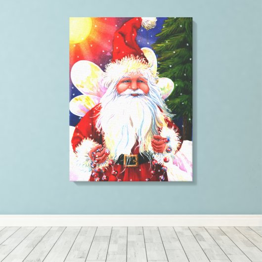 De Kerstman Fee Canvas Afdruk (Insitu (Houten vloer))