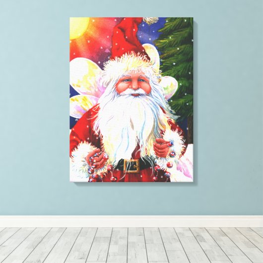De Kerstman Fee Canvas Afdruk (Insitu (Houten vloer))