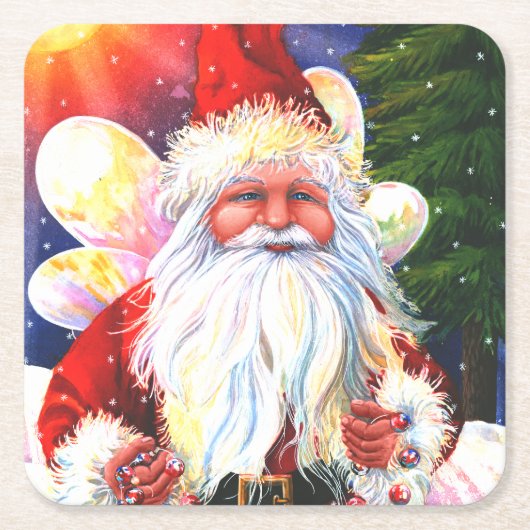 De Kerstman Fee Kartonnen Onderzetters (Voorkant)