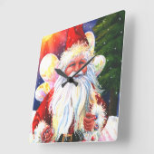 De Kerstman Fee Vierkante Klok (Hoek)