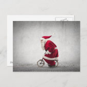 De Kerstman fietst Feestdagenkaart (Voorkant / Achterkant)