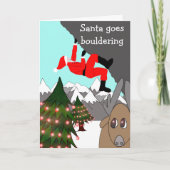De kerstman gaat bouldering Kerstkaart Feestdagen Kaart (Voorkant)