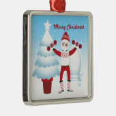 De kerstman gaat naar de sportschool metalen ornament (Rechts)