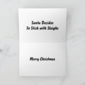 De kerstman gaat op een Aandrijving van de Test Feestdagen Kaart (Binnen)