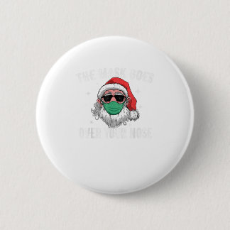 De kerstman gaat over je neus ronde button 5,7 cm