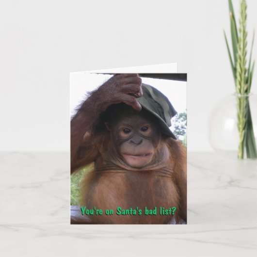 De Kerstman gekscheert Ongehoorzaam of Nice Feestdagen Kaart (Voorkant)