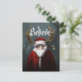 De Kerstman "gelooft" Feestdagenkaart (Staand voorkant)