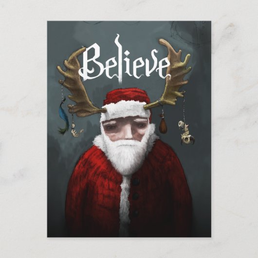 De Kerstman "gelooft" Feestdagenkaart (Voorkant)