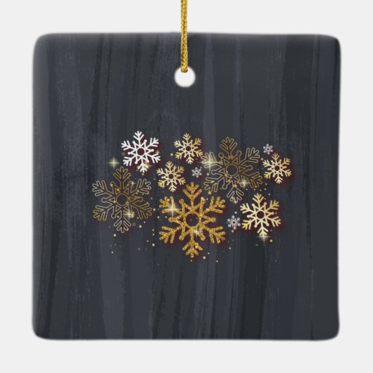 De Kerstman gelooft in jou, Snowflakes, Foto Keramisch Ornament (Achterkant)