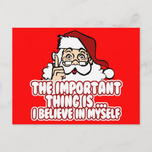 De kerstman gelooft in zichzelf feestdagenkaart