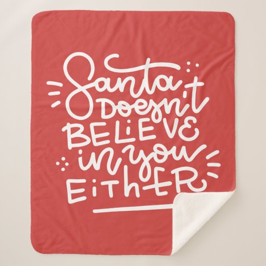 De Kerstman gelooft ook niet in jou Sherpa Deken (Voorkant)