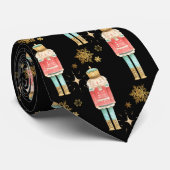 De kerstman Golden Snowflakes Black Stropdas (Opgerold)