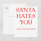 De kerstman haat u feestdagenkaart (Voorkant / Achterkant)