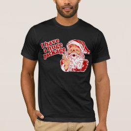 De kerstman heeft een enorm pakket t-shirt