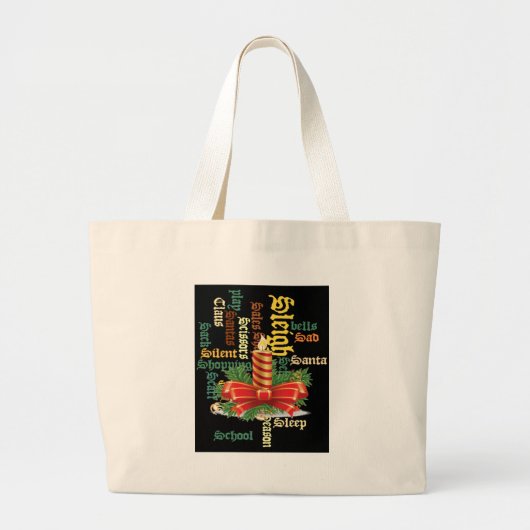 De kerstman heeft een fijne dag en een betere nach grote tote bag (Voorkant)